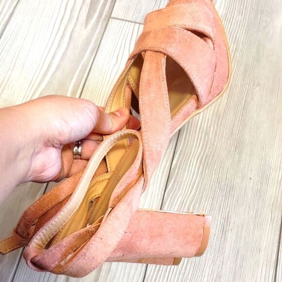 (30-1359) Katliu Women's Heeled Sandals Square Open Toe Size 9.5 (40) - Picture 7 of 11